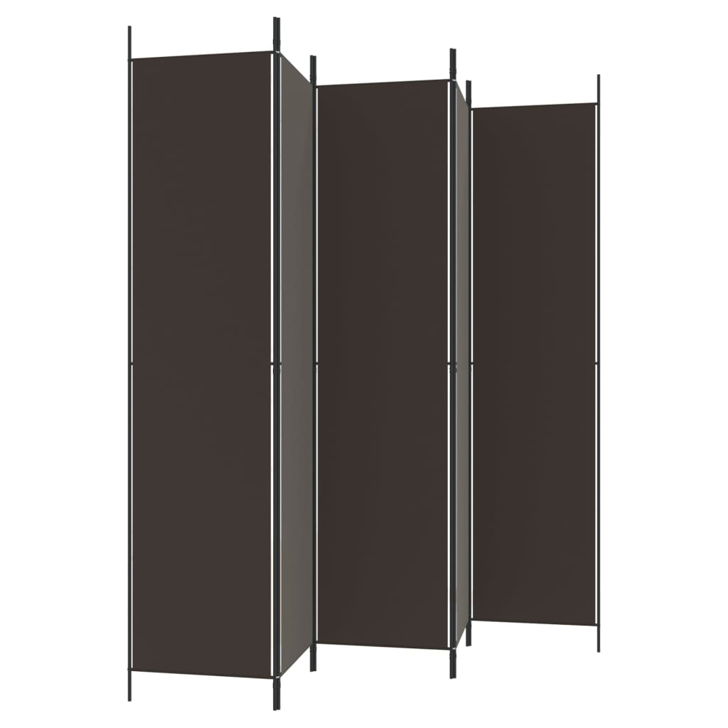Divisorio a 5 Pannelli Marrone 250x220 cm in Tessuto | homemem39