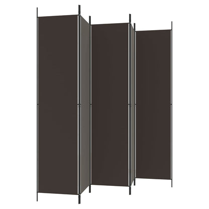 Divisorio a 5 Pannelli Marrone 250x220 cm in Tessuto | homemem39