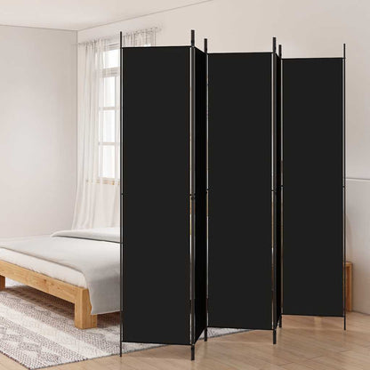 Divisorio 5 Pannelli Nero 250x220 cm Tessuto | homemem39