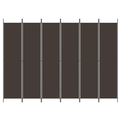 Divisorio a 6 Pannelli Marrone 300x220 cm in Tessuto | homemem39