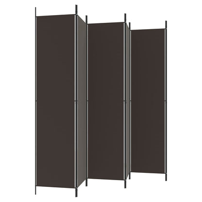 Divisorio a 6 Pannelli Marrone 300x220 cm in Tessuto - homemem39