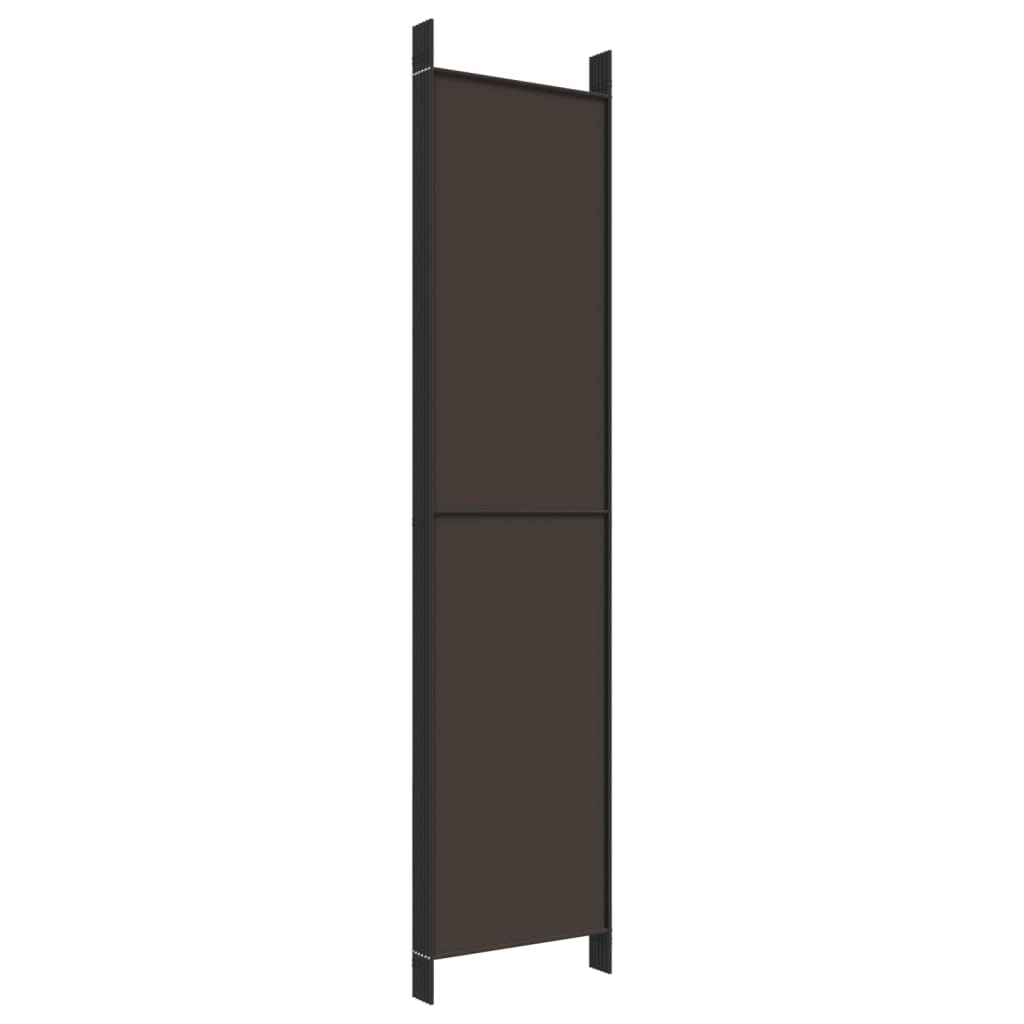 Divisorio a 6 Pannelli Marrone 300x220 cm in Tessuto - homemem39