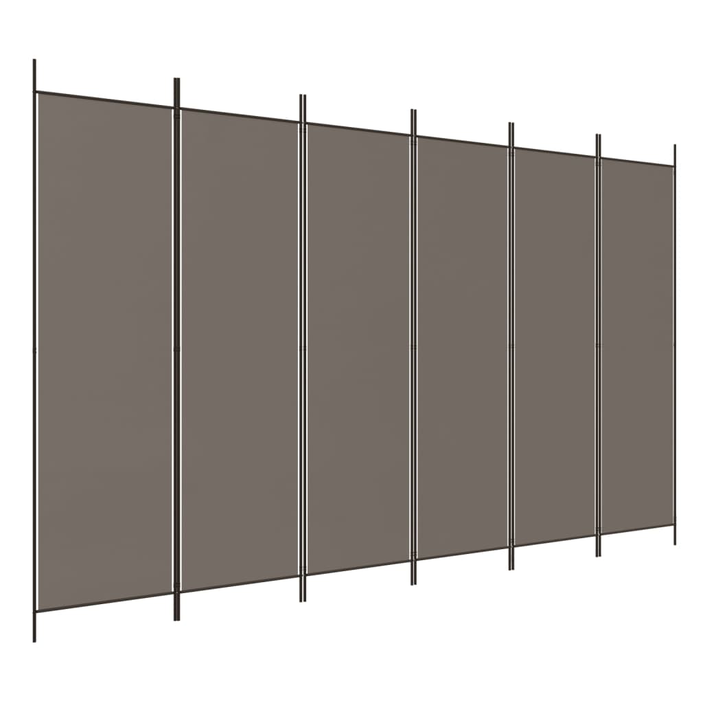 Divisorio a 6 Pannelli Antracite 300x220 cm Tessuto | homemem39