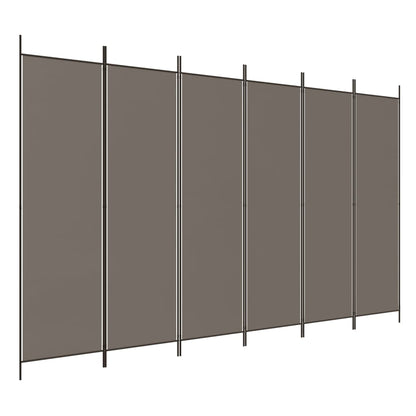 Divisorio a 6 Pannelli Antracite 300x220 cm Tessuto | homemem39