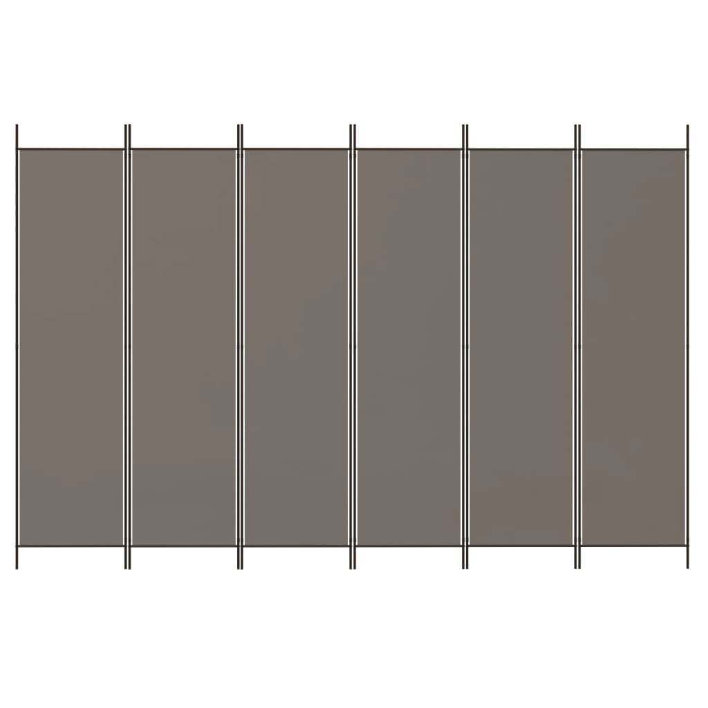 Divisorio a 6 Pannelli Antracite 300x220 cm Tessuto | homemem39
