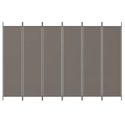 Divisorio a 6 Pannelli Antracite 300x220 cm Tessuto