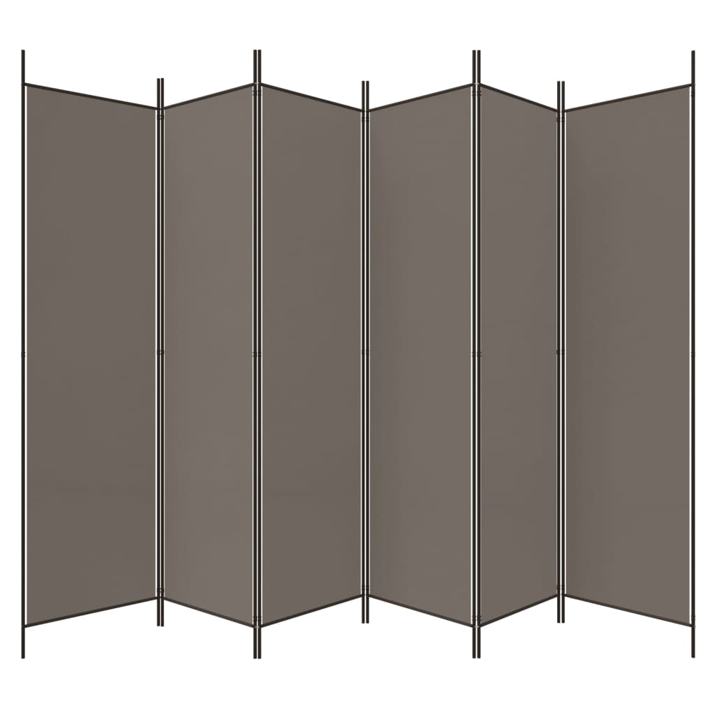 Divisorio a 6 Pannelli Antracite 300x220 cm Tessuto | homemem39