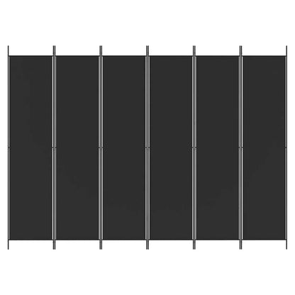 Divisorio a 6 Pannelli Nero 300x220 cm in Tessuto