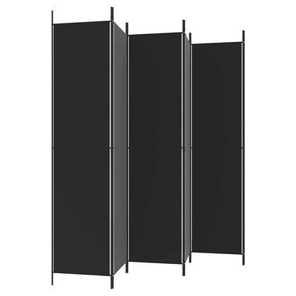 Divisorio a 6 Pannelli Nero 300x220 cm in Tessuto