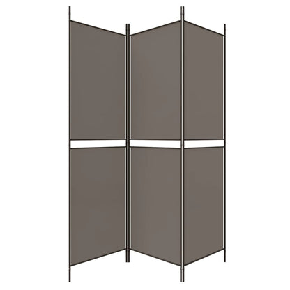 Divisorio a 3 Pannelli Antracite 150x180 cm in Tessuto
