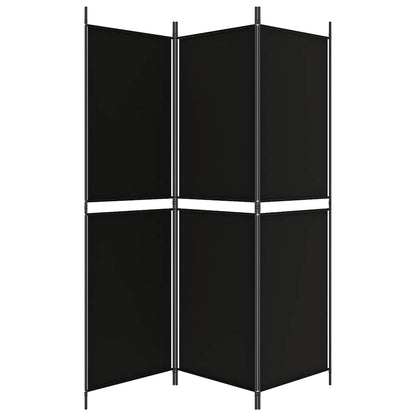 Divisorio a 3 Pannelli Nero 150x180 cm in Tessuto