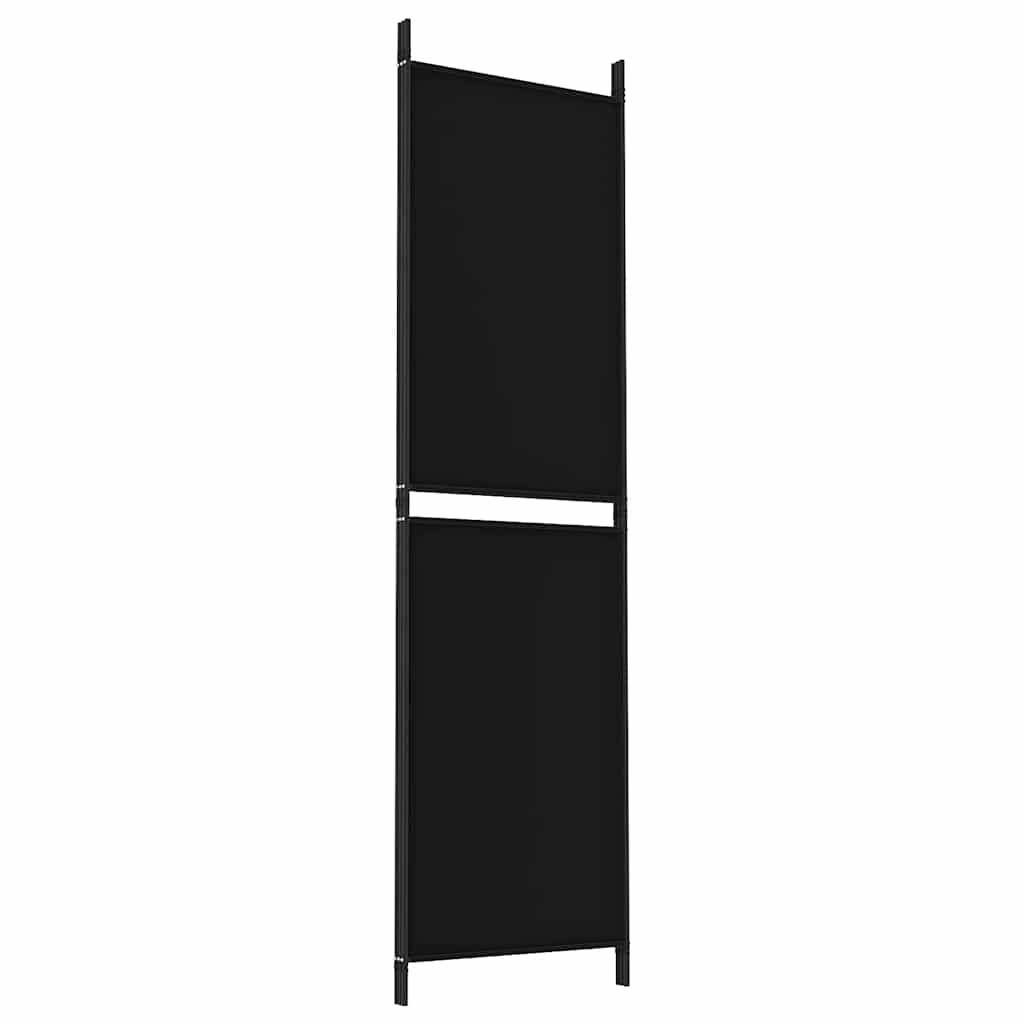 Divisorio a 3 Pannelli Nero 150x180 cm in Tessuto