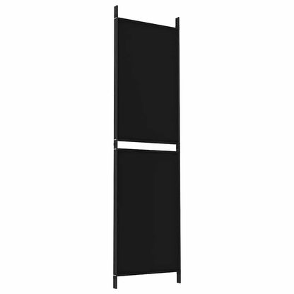 Divisorio a 3 Pannelli Nero 150x180 cm in Tessuto