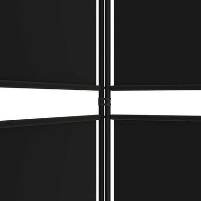 Divisorio a 3 Pannelli Nero 150x180 cm in Tessuto