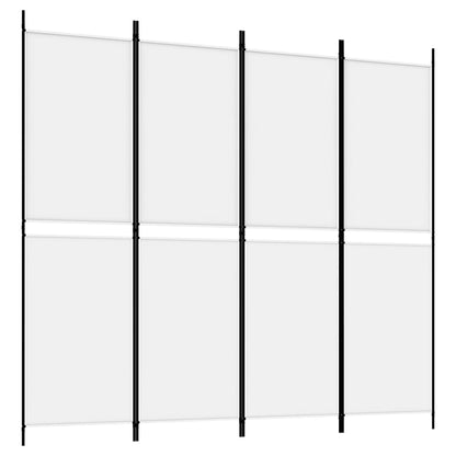 Divisorio a 4 Pannelli Bianco 200x180 cm Tessuto - homemem39