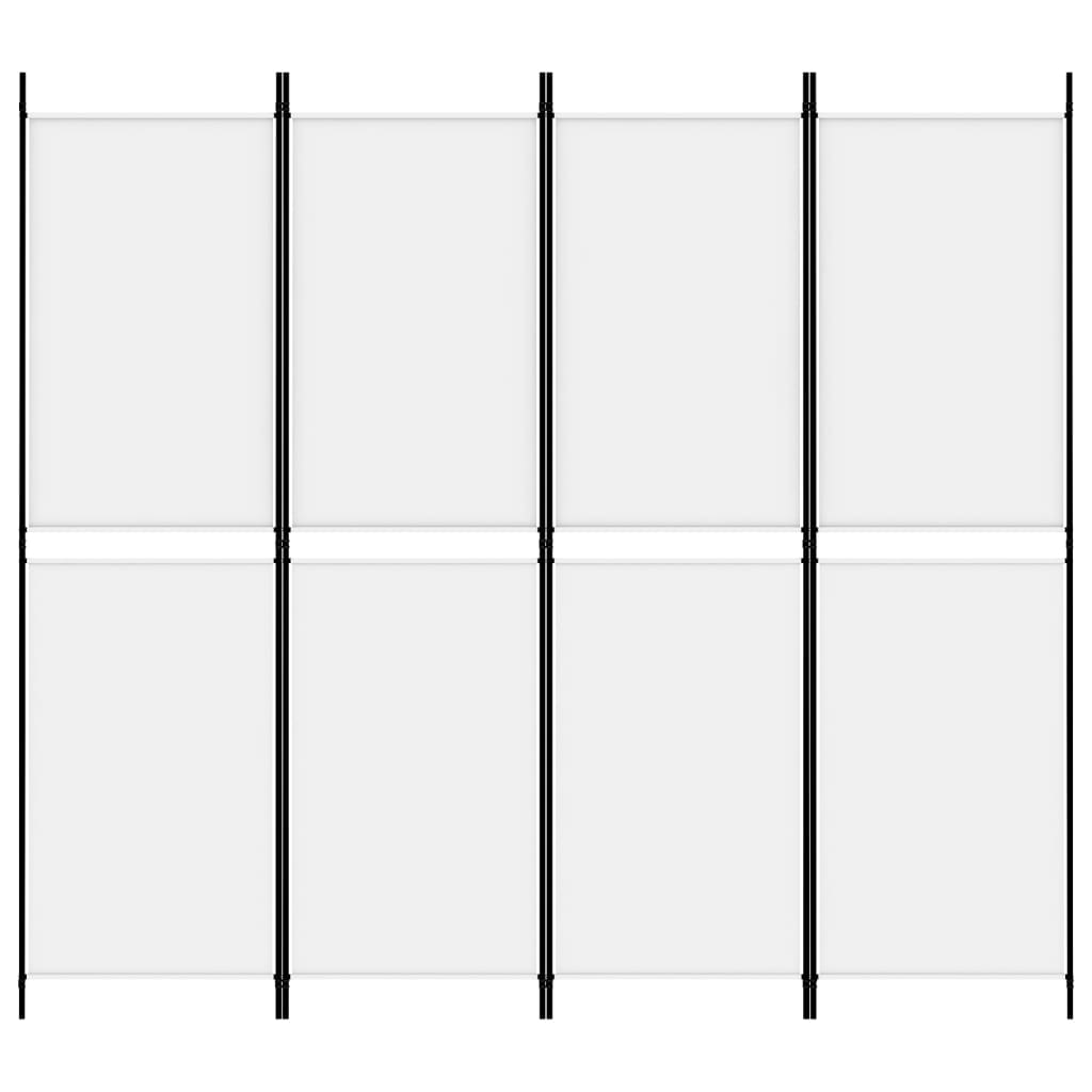 Divisorio a 4 Pannelli Bianco 200x180 cm Tessuto - homemem39