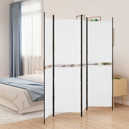 Divisorio a 4 Pannelli Bianco 200x180 cm Tessuto - homemem39