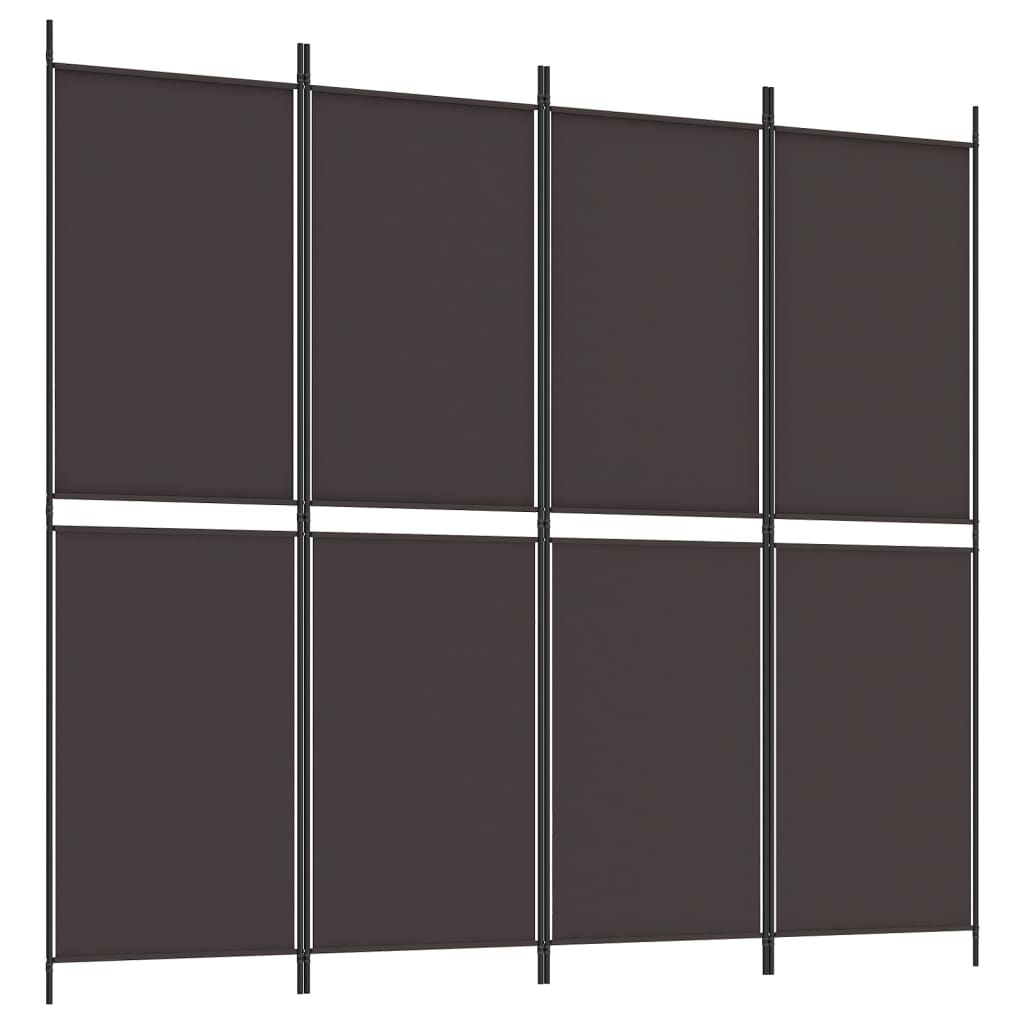Divisorio a 4 Pannelli Marrone 200x180 cm in Tessuto | homemem39