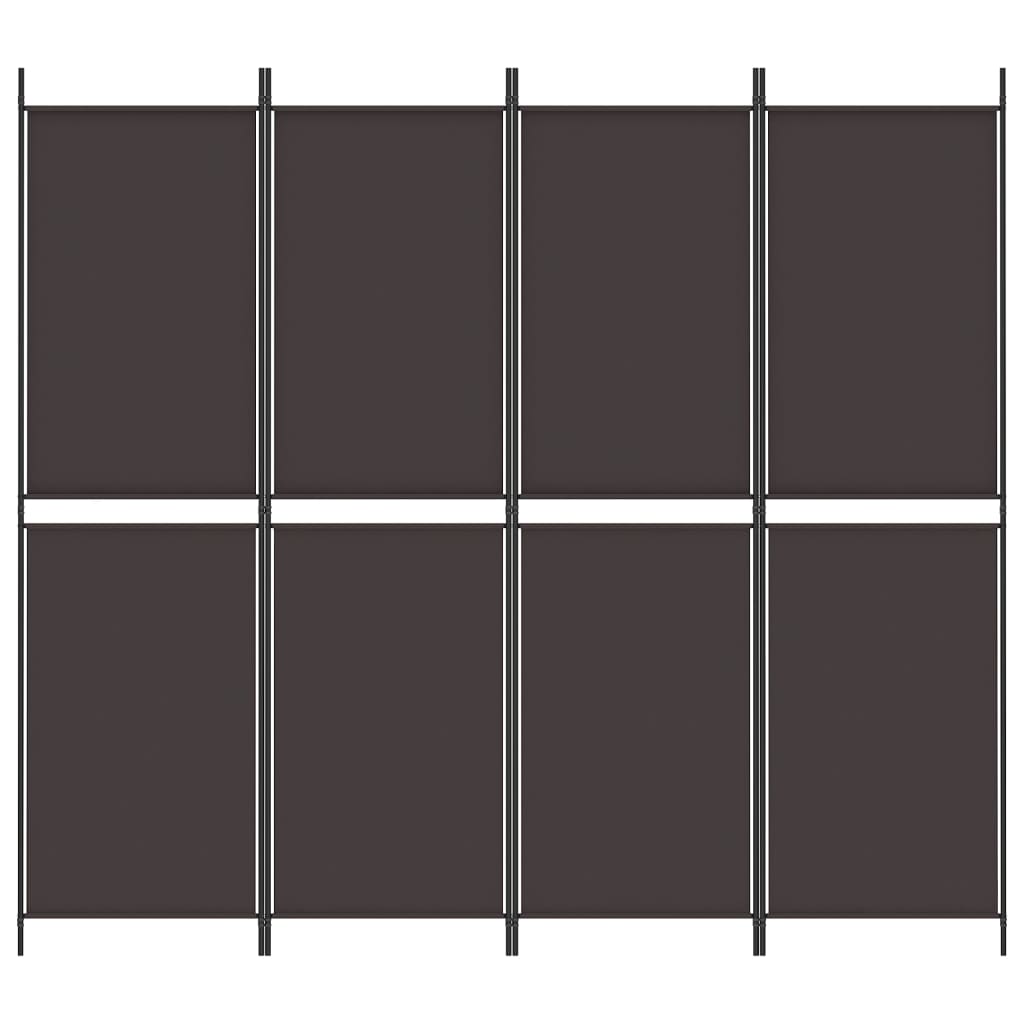 Divisorio a 4 Pannelli Marrone 200x180 cm in Tessuto | homemem39