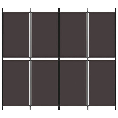 Divisorio a 4 Pannelli Marrone 200x180 cm in Tessuto | homemem39