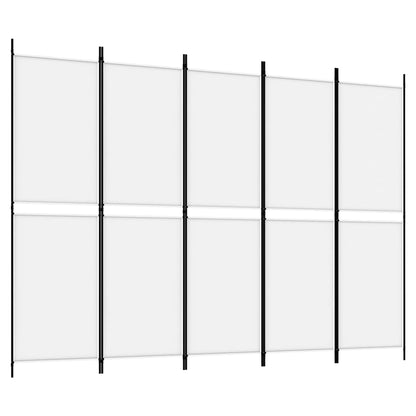 Divisorio a 5 Pannelli Bianco 250x180 cm Tessuto - homemem39