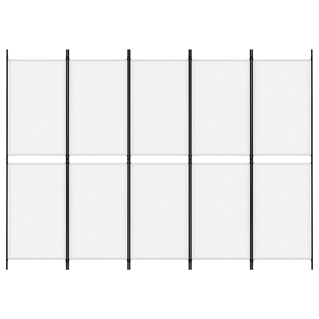 Divisorio a 5 Pannelli Bianco 250x180 cm Tessuto | homemem39