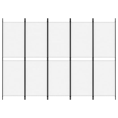 Divisorio a 5 Pannelli Bianco 250x180 cm Tessuto | homemem39