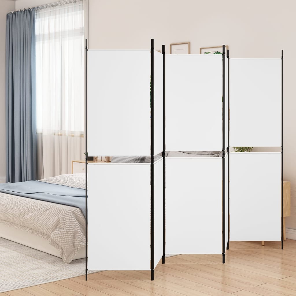 Divisorio a 5 Pannelli Bianco 250x180 cm Tessuto | homemem39