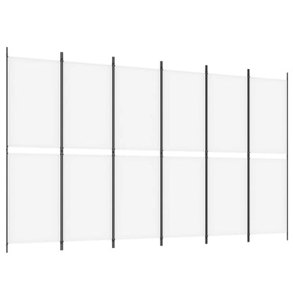 Divisorio a 6 Pannelli Bianco 300 x 180 cm Tessuto