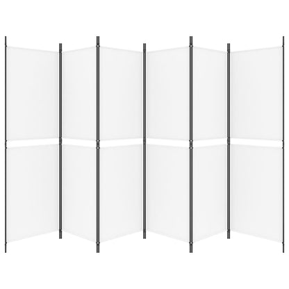 Divisorio a 6 Pannelli Bianco 300 x 180 cm Tessuto