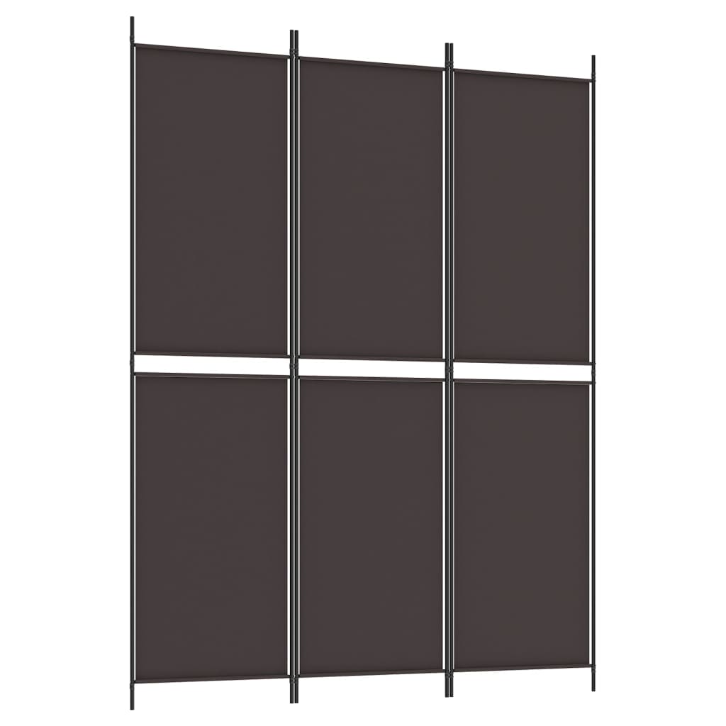 Divisorio a 3 Pannelli Marrone 150x200 cm in Tessuto | homemem39
