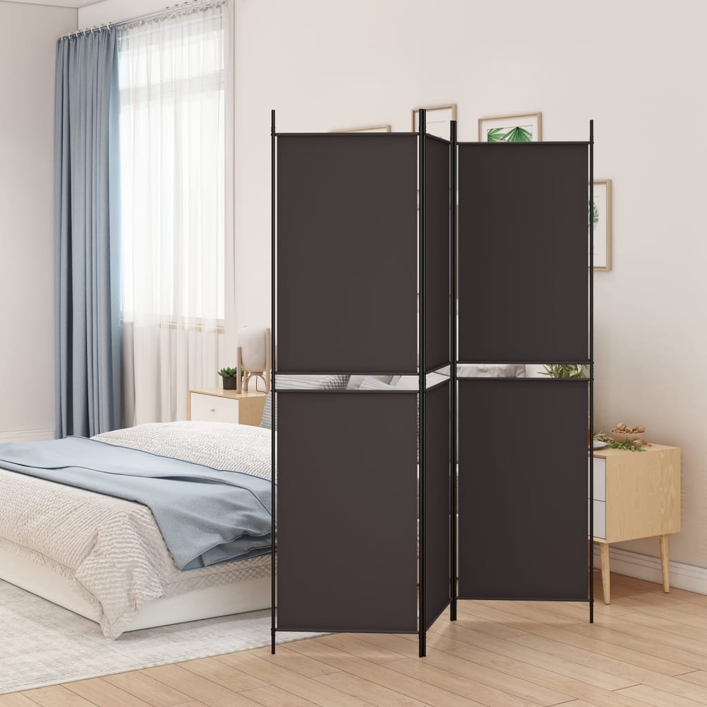 Divisorio a 3 Pannelli Marrone 150x200 cm in Tessuto | homemem39