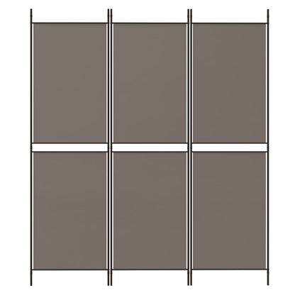 Divisorio a 3 Pannelli Antracite 150x200 cm in Tessuto