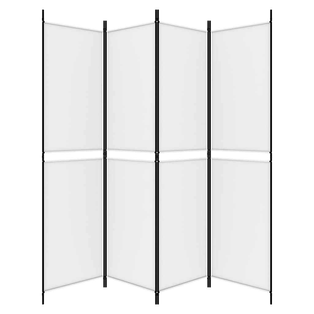 Divisorio a 4 Pannelli Bianco 200x200 cm Tessuto
