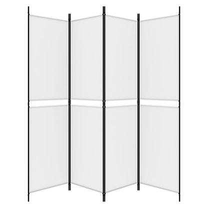 Divisorio a 4 Pannelli Bianco 200x200 cm Tessuto