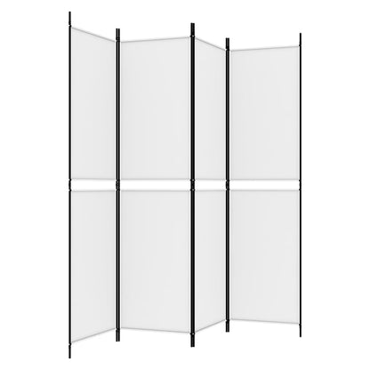 Divisorio a 4 Pannelli Bianco 200x200 cm Tessuto