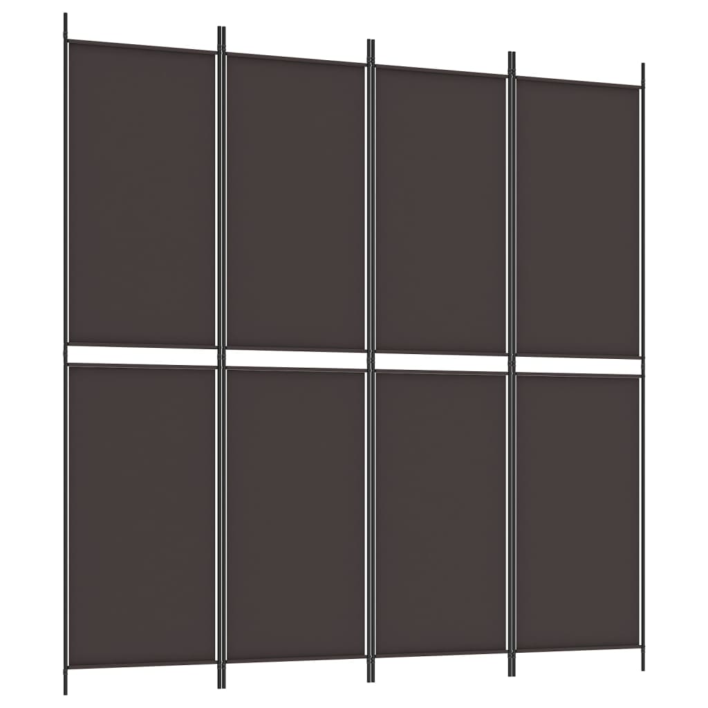 Divisorio a 4 Pannelli Marrone 200x200 cm in Tessuto | homemem39