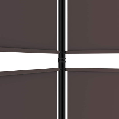 Divisorio a 4 Pannelli Marrone 200x200 cm in Tessuto