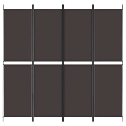 Divisorio a 4 Pannelli Marrone 200x200 cm in Tessuto | homemem39