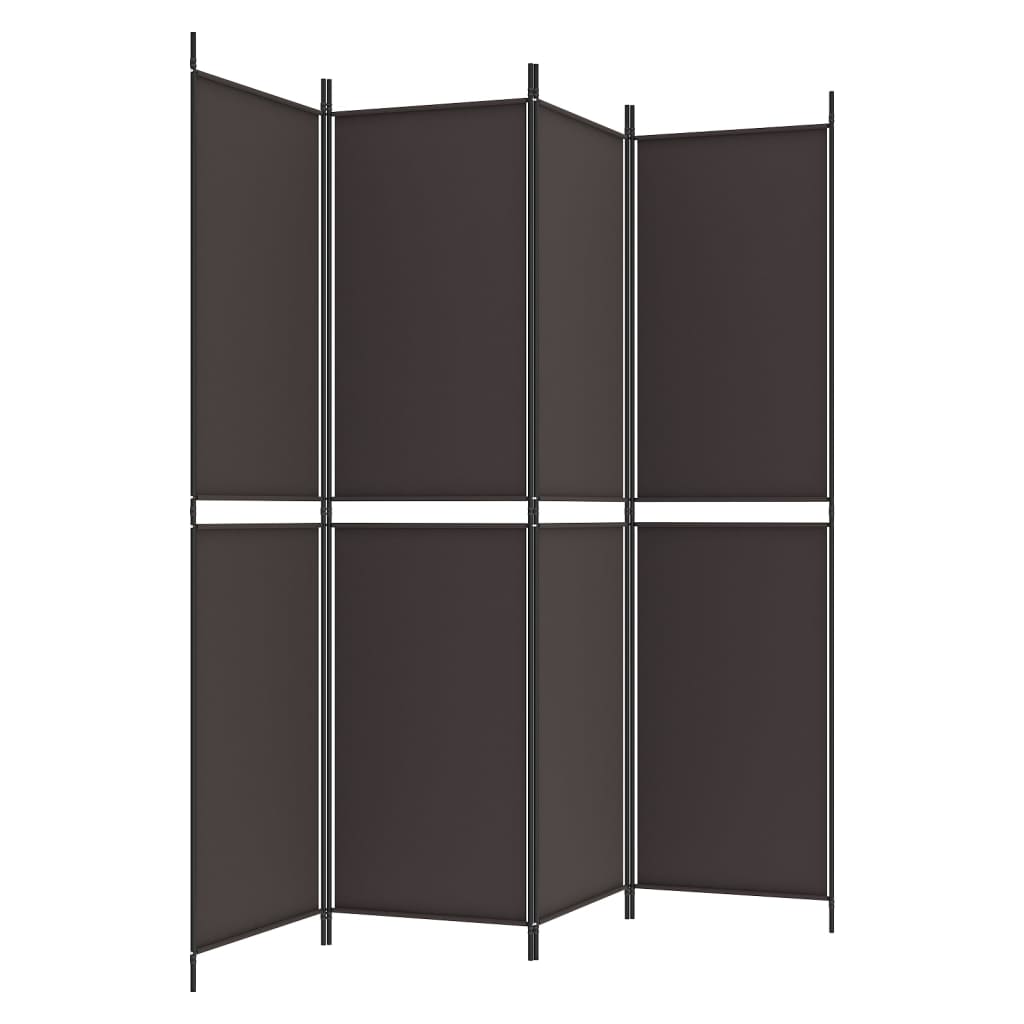 Divisorio a 4 Pannelli Marrone 200x200 cm in Tessuto | homemem39