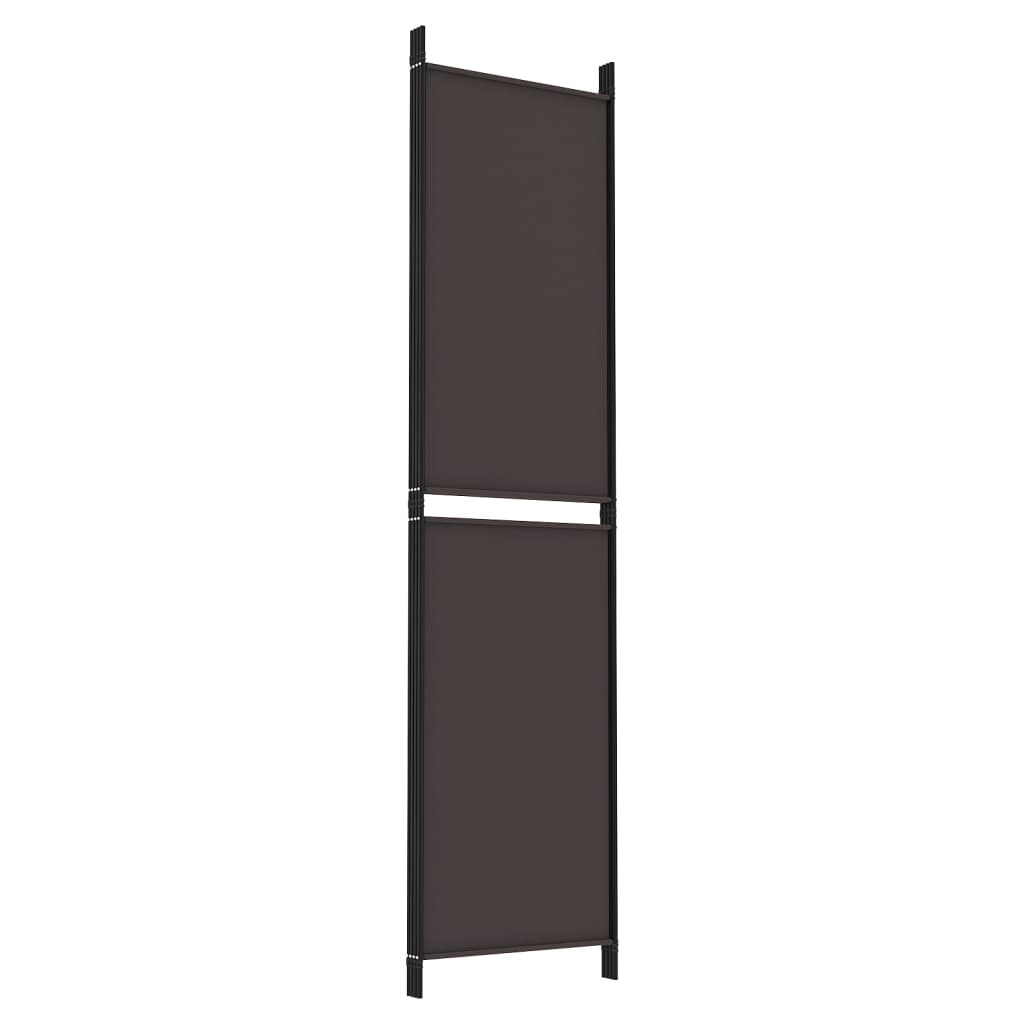 Divisorio a 4 Pannelli Marrone 200x200 cm in Tessuto | homemem39