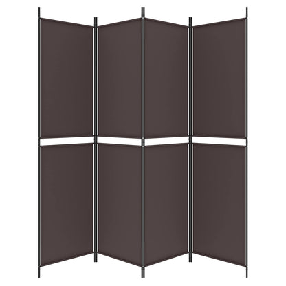Divisorio a 4 Pannelli Marrone 200x200 cm in Tessuto