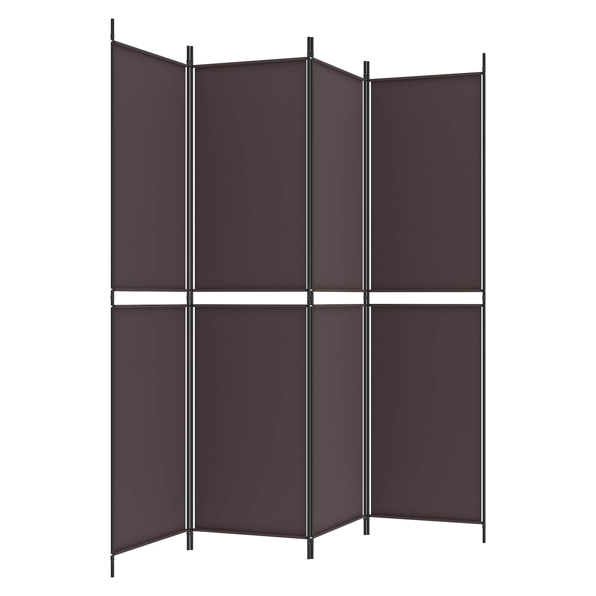 Divisorio a 4 Pannelli Marrone 200x200 cm in Tessuto