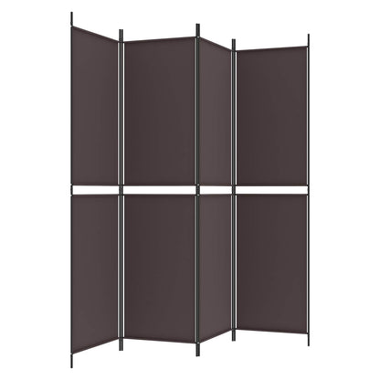 Divisorio a 4 Pannelli Marrone 200x200 cm in Tessuto