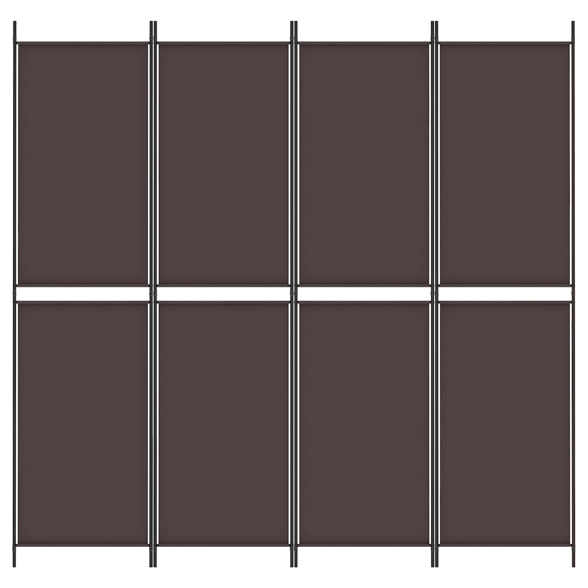 Divisorio a 4 Pannelli Marrone 200x200 cm in Tessuto