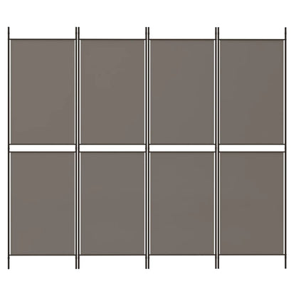 Divisorio a 4 Pannelli Antracite 200x200 cm Tessuto