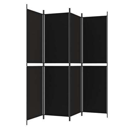 Divisorio a 4 Pannelli Nero 200x200 cm in Tessuto | homemem39