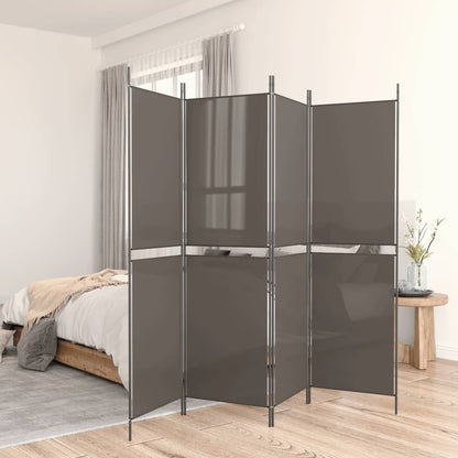 Divisorio a 5 Pannelli Antracite 250x200 cm Tessuto