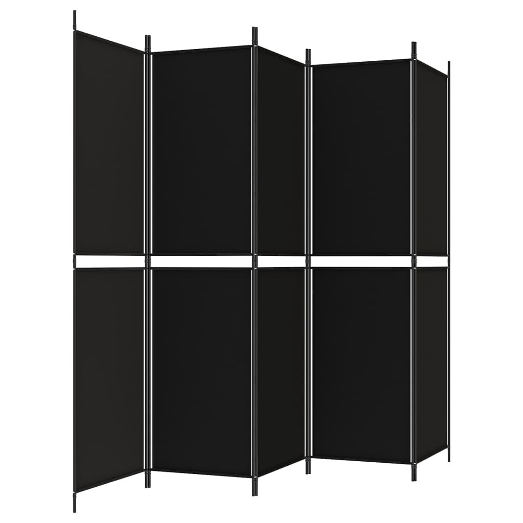 Divisorio 5 Pannelli Nero 250x200 cm Tessuto | homemem39
