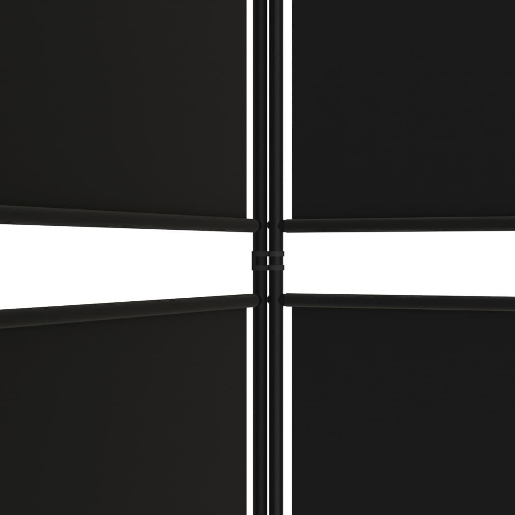 Divisorio 5 Pannelli Nero 250x200 cm Tessuto - homemem39